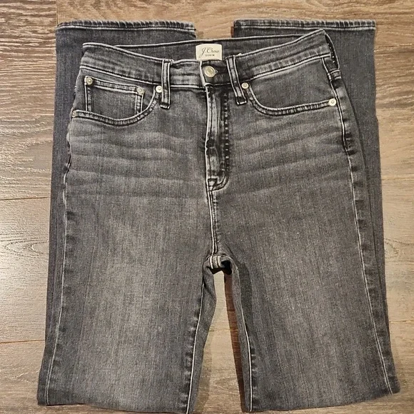 ❤️ J CREW HIGH RISE CURVY FULL LENGTH DEMI BOOT BOOTCUT JEANS, WASHED BLACK, 6 - Picture 3 of 12